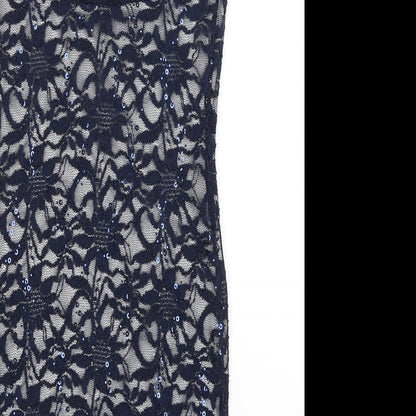 Quiz Womens Blue Floral  Bodycon  Size 10