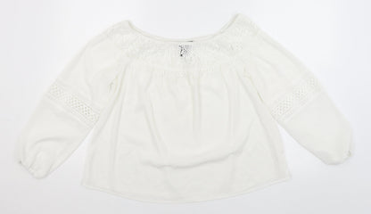 Womens UK Size 10 New Look White Basic Blouse