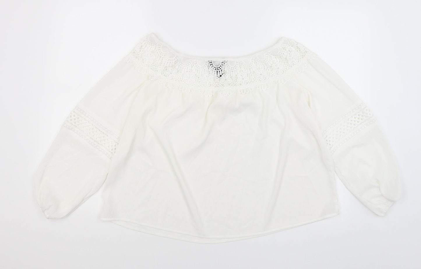 Womens UK Size 10 New Look White Basic Blouse