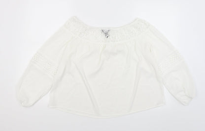 Womens UK Size 10 New Look White Basic Blouse