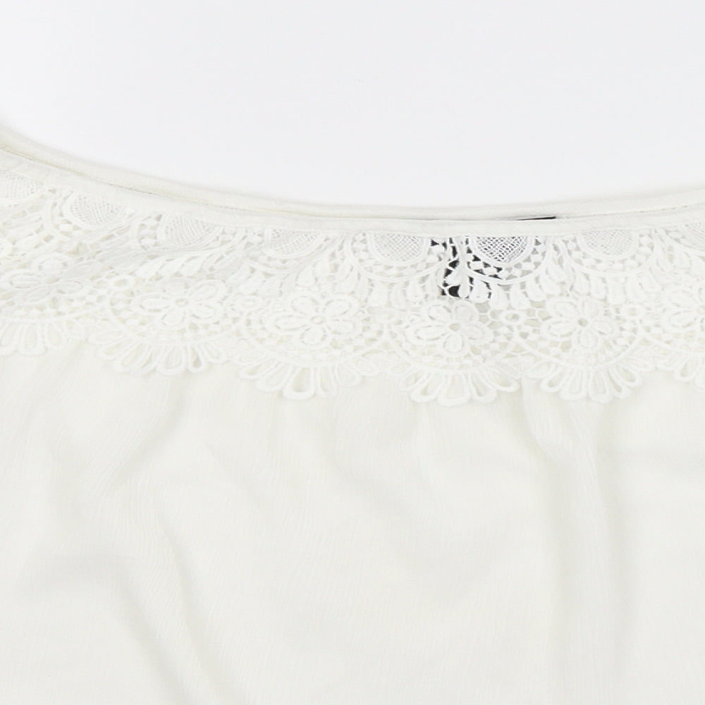 Womens UK Size 10 New Look White Basic Blouse
