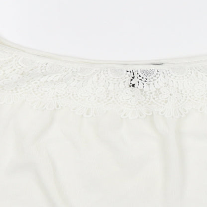 Womens UK Size 10 New Look White Basic Blouse