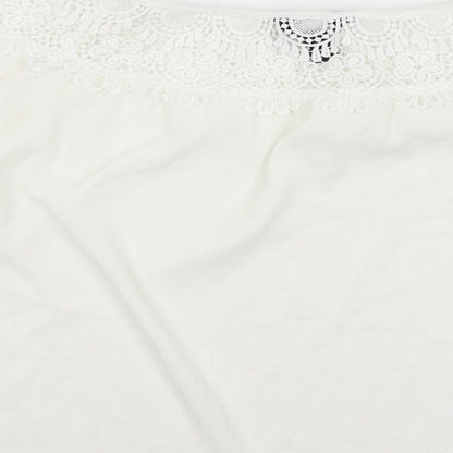 Womens UK Size 10 New Look White Basic Blouse
