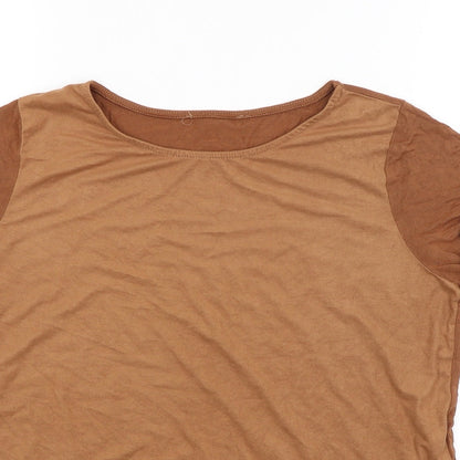 Womens UK Size 10 Atmosphere Brown Basic T-Shirt