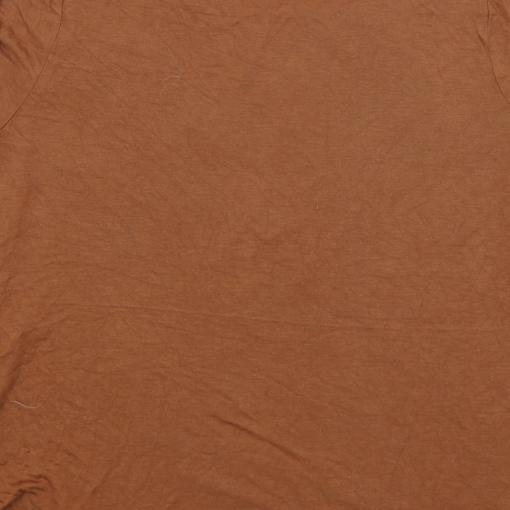 Womens UK Size 10 Atmosphere Brown Basic T-Shirt