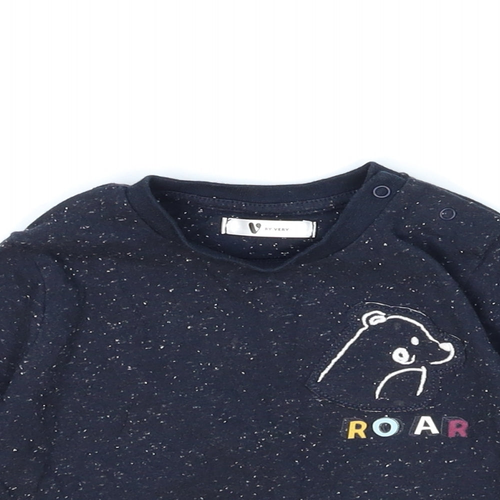 Very Baby Black   Basic T-Shirt Size 18-24 Months