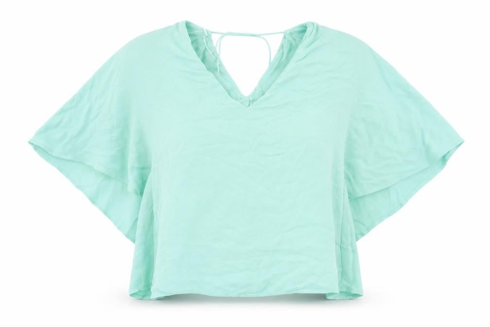 Womens UK Size S Zara Green Basic Blouse
