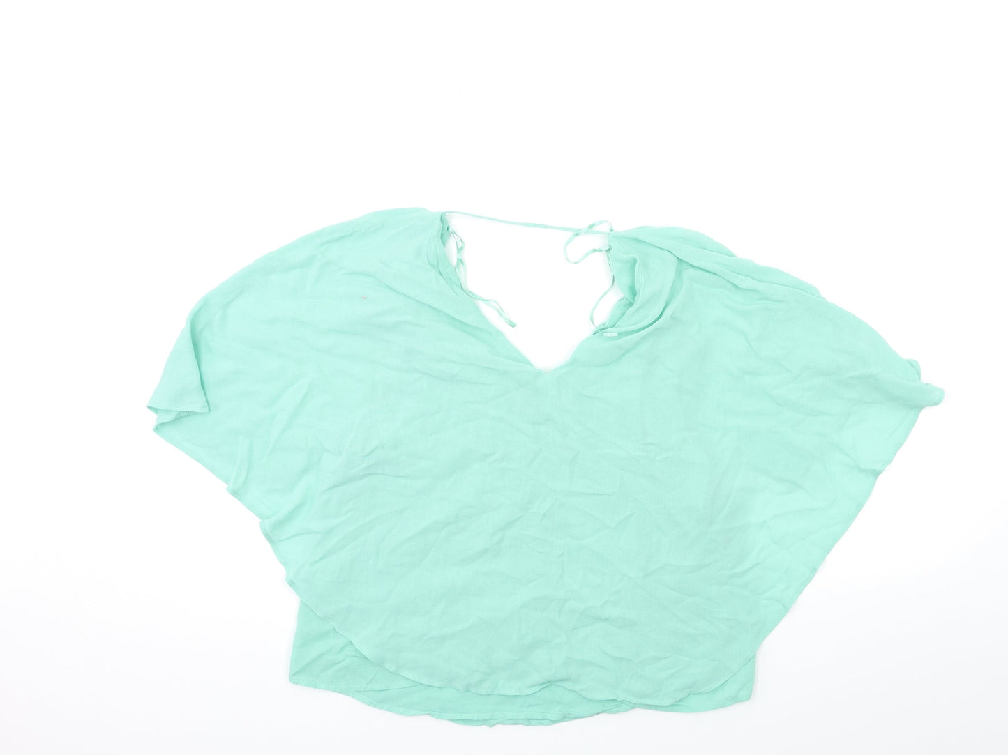 Womens UK Size S Zara Green Basic Blouse
