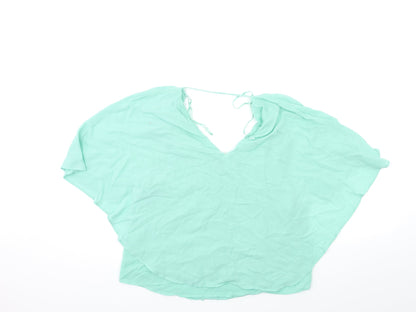 Womens UK Size S Zara Green Basic Blouse