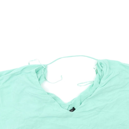 Womens UK Size S Zara Green Basic Blouse