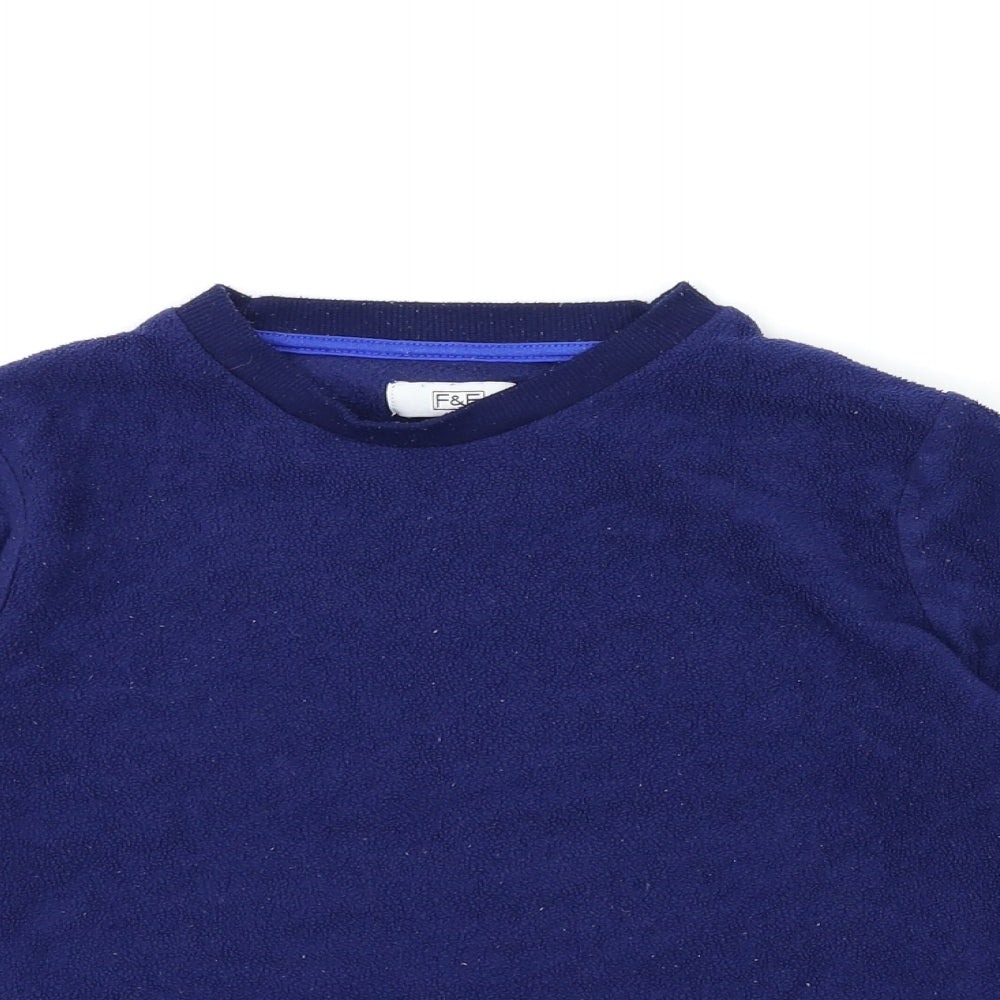 F&F Boys Blue  Fleece Pullover Sweatshirt Size 7-8 Years