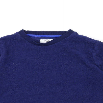 F&F Boys Blue  Fleece Pullover Sweatshirt Size 7-8 Years