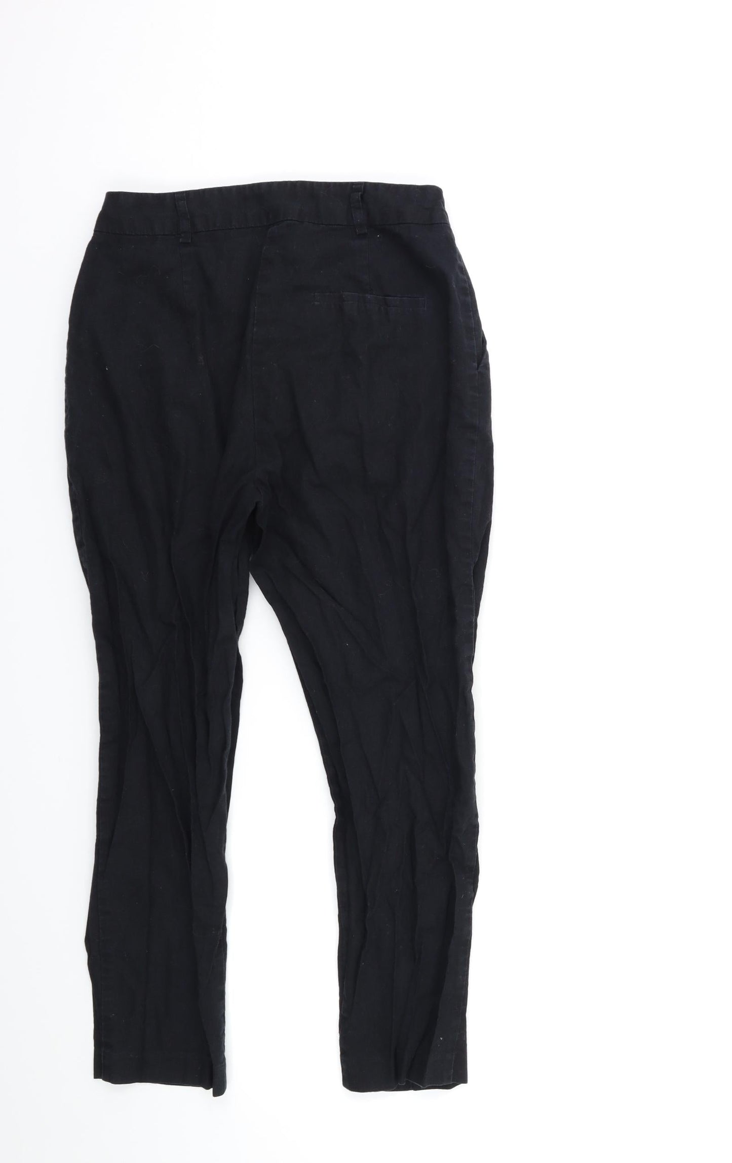 Womens UK Size 10 ASOS Regular Fit Cropped Black Trousers