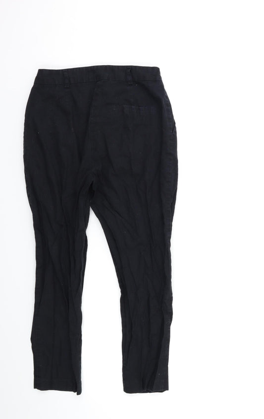 Womens UK Size 10 ASOS Regular Fit Cropped Black Trousers