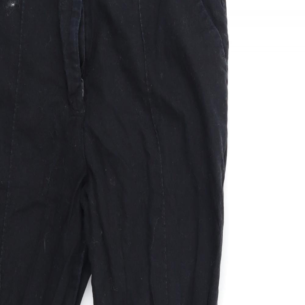 Womens UK Size 10 ASOS Regular Fit Cropped Black Trousers