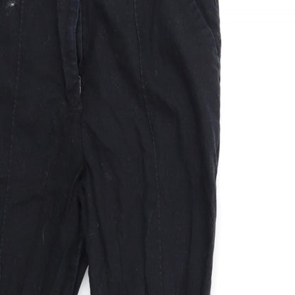 Womens UK Size 10 ASOS Regular Fit Cropped Black Trousers
