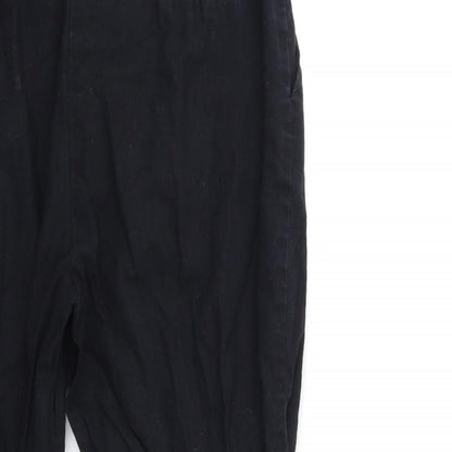 Womens UK Size 10 ASOS Regular Fit Cropped Black Trousers