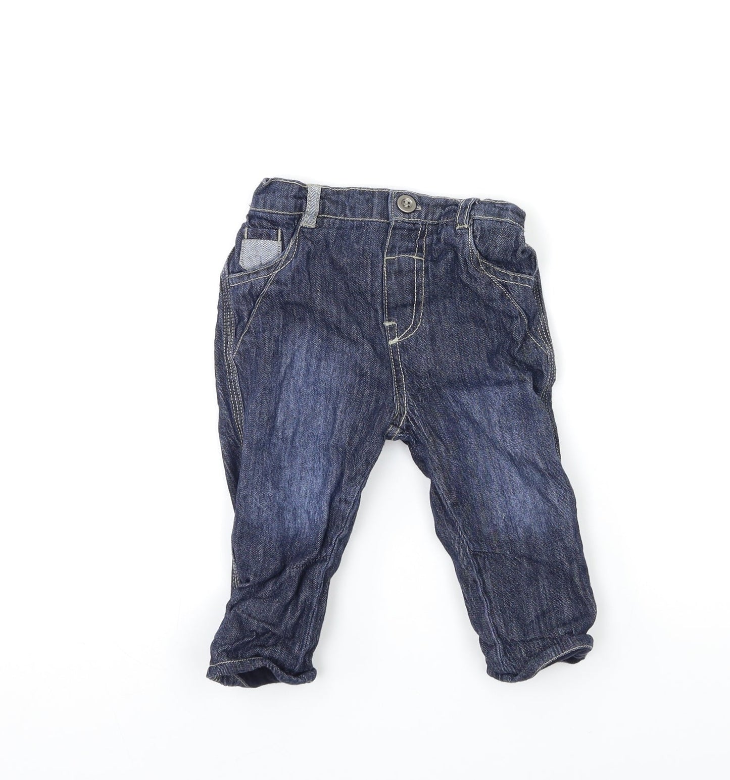 George Baby Blue  Denim Cargo Jeans Size 6-9 Months