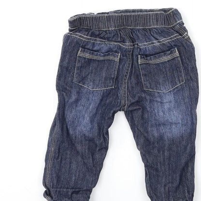 George Baby Blue  Denim Cargo Jeans Size 6-9 Months