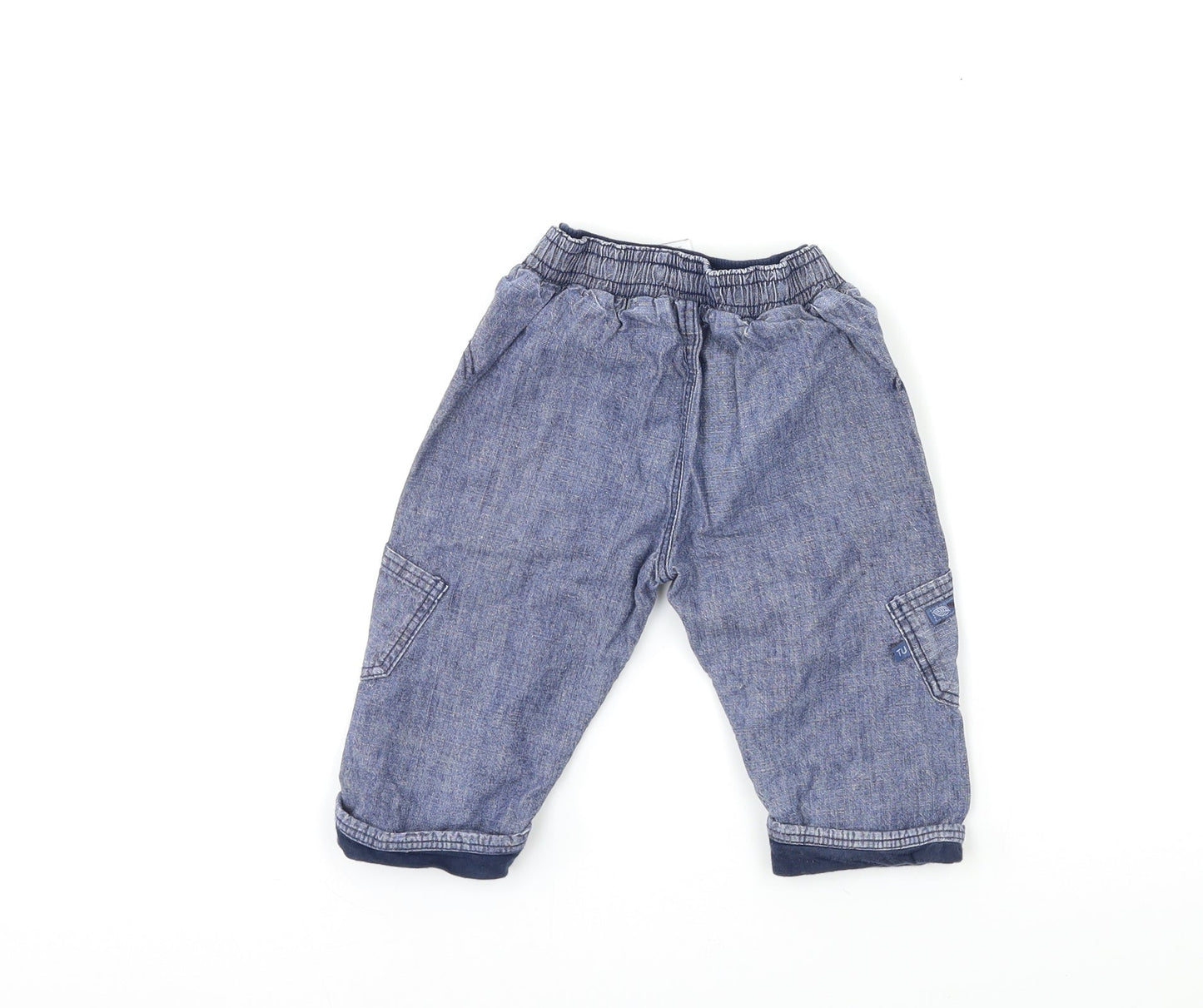 TU Baby Blue Floral Denim Jogger Jeans Size 6-9 Months