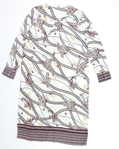 H&M Womens White Floral  Shift  Size 12