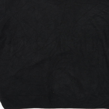 F&F Mens Black  Knit Pullover Jumper Size L