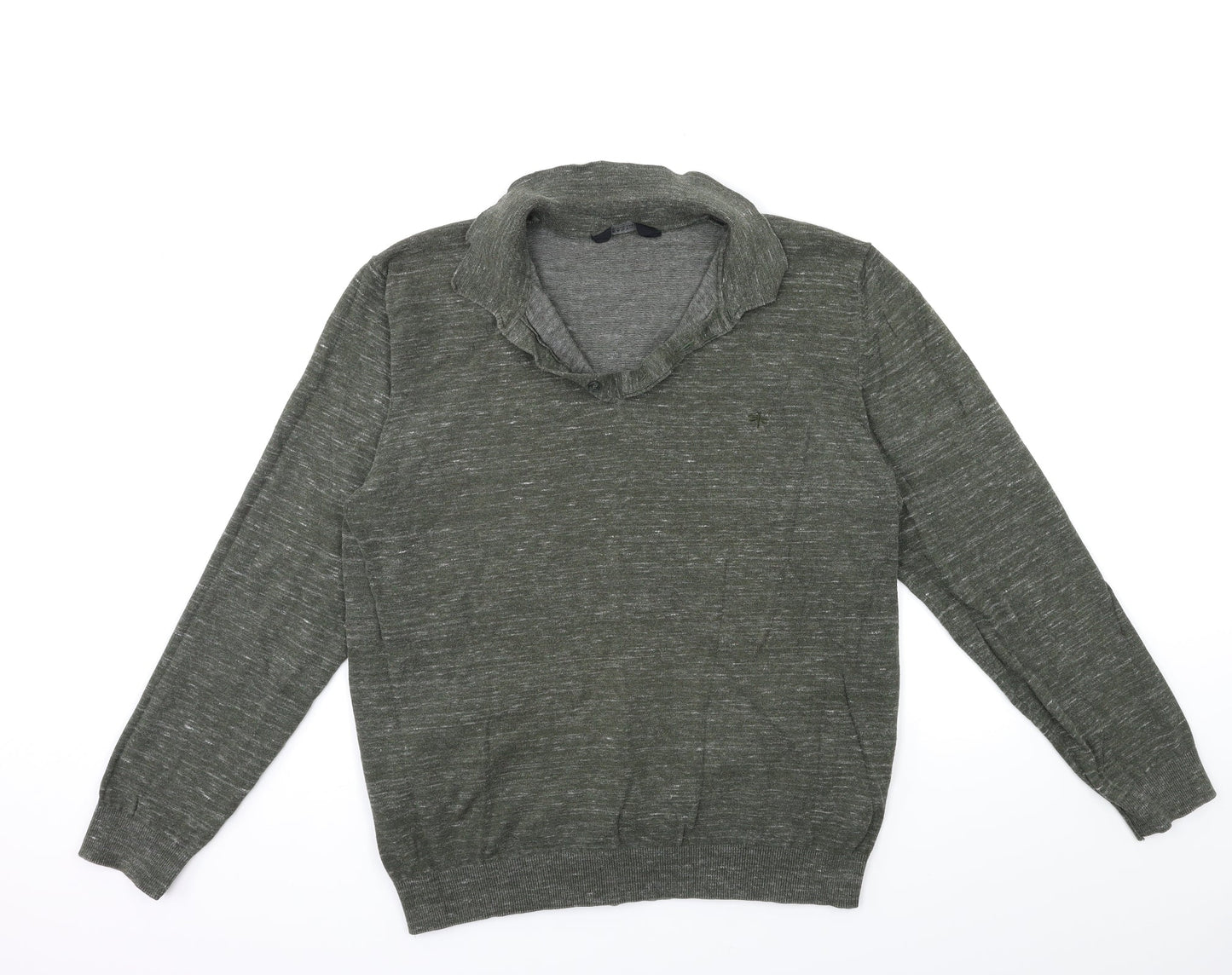 Easy Mens Green  Knit Pullover Jumper Size L