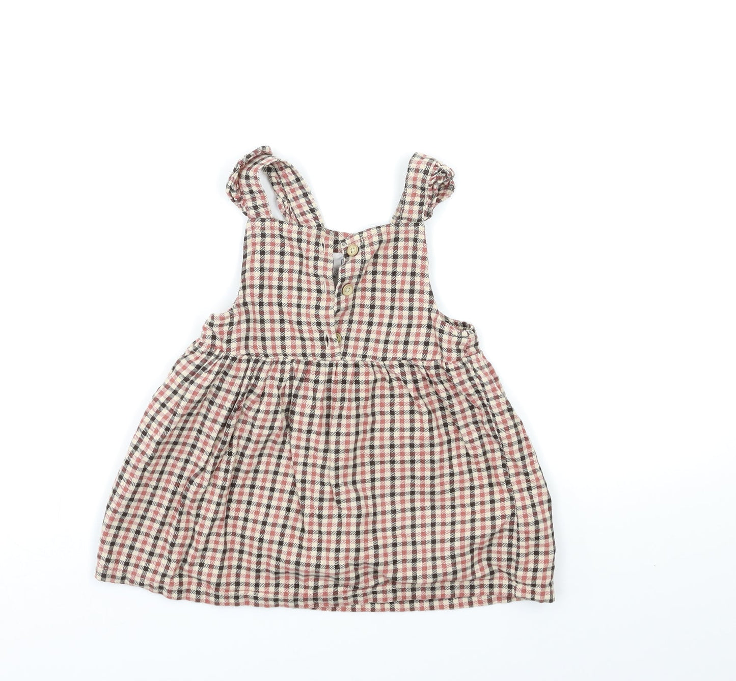 FRED&FLO Baby Brown Check  Fit & Flare  Size 12 Months