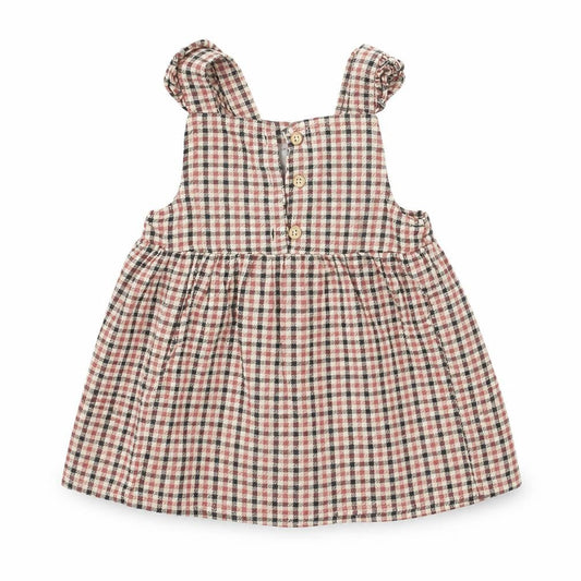 FRED&FLO Baby Brown Check  Fit & Flare  Size 12 Months