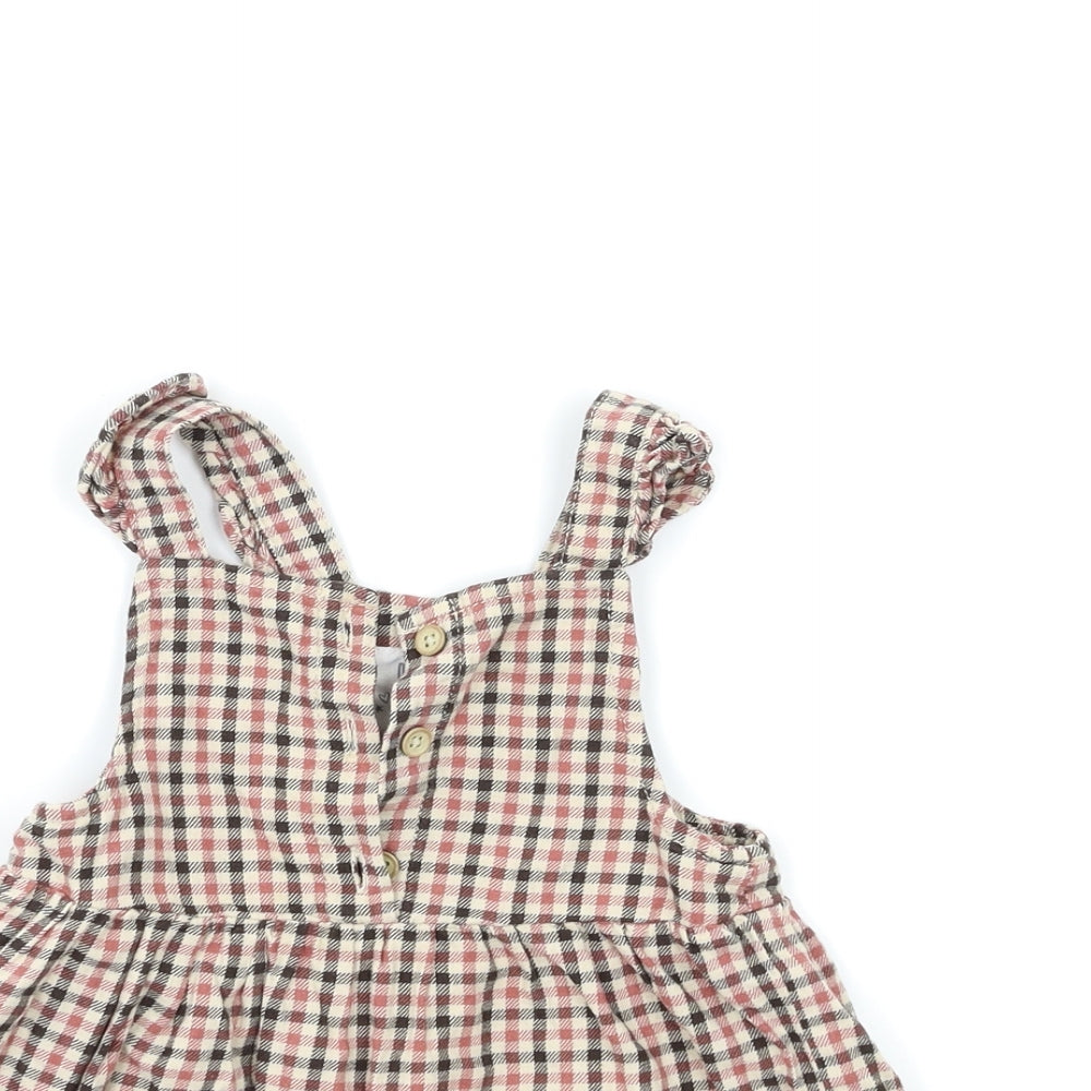 FRED&FLO Baby Brown Check  Fit & Flare  Size 12 Months