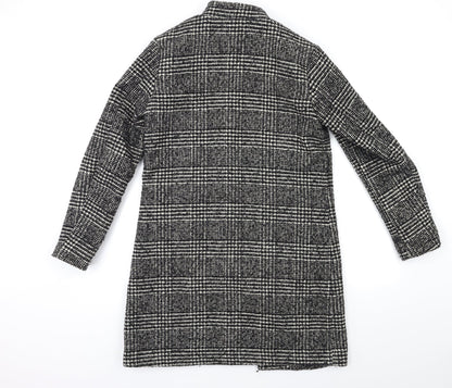 Womens UK Size 8 H&M Black Overcoat