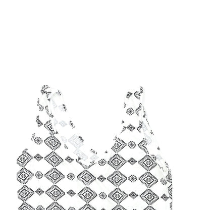 George Womens White Geometric  Basic Tank Size 8