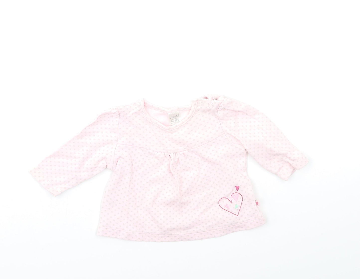 Mini Club Baby Pink Polka Dot  Basic T-Shirt Size 0-3 Months