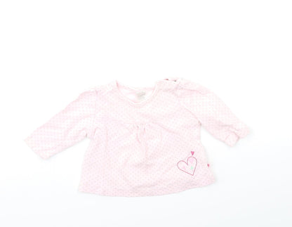 Mini Club Baby Pink Polka Dot  Basic T-Shirt Size 0-3 Months