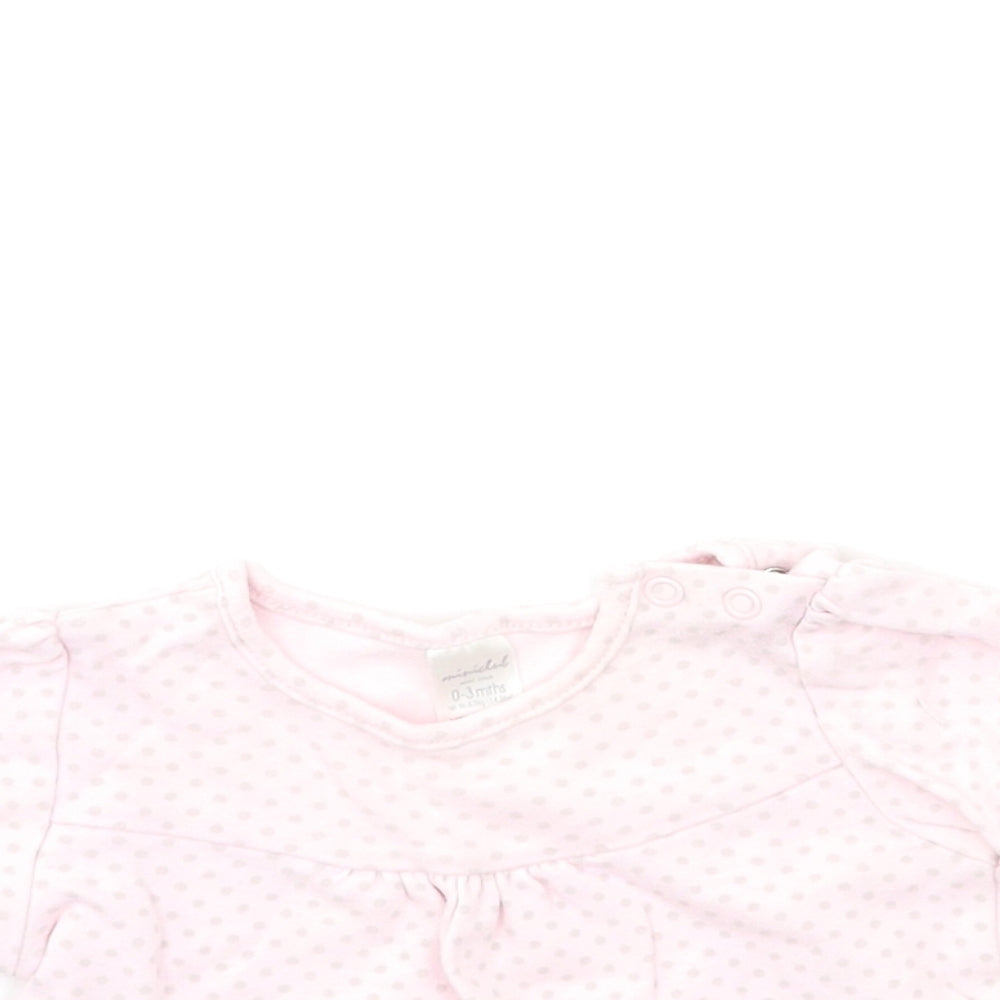 Mini Club Baby Pink Polka Dot  Basic T-Shirt Size 0-3 Months
