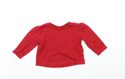 Front view of George Baby Red Basic T-Shirt, size 0-3, Months