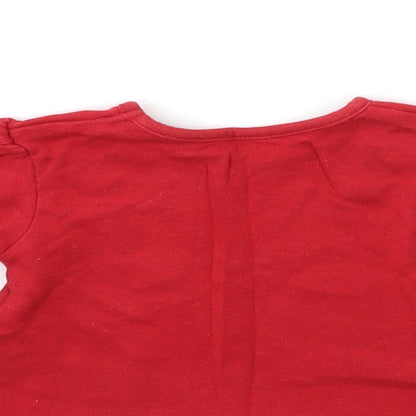 Brand and care label for George Baby Red Basic T-Shirt, size 0-3, Months
