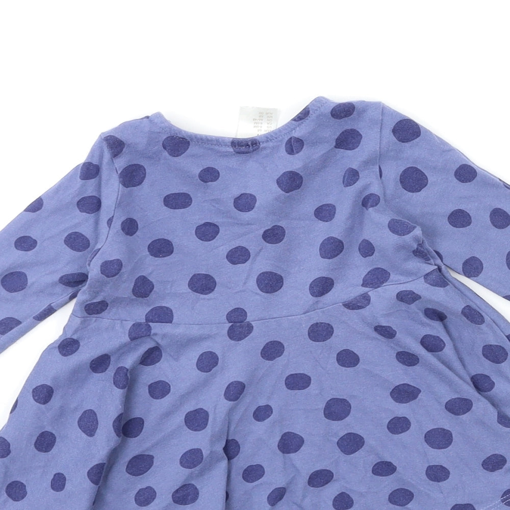 H&M Baby Blue Polka Dot  T-Shirt Dress  Size 6-9 Months