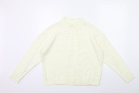 Preworn Womens White  Knit Pullover Jumper Size M