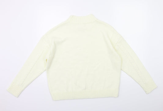 Preworn Womens White  Knit Pullover Jumper Size M