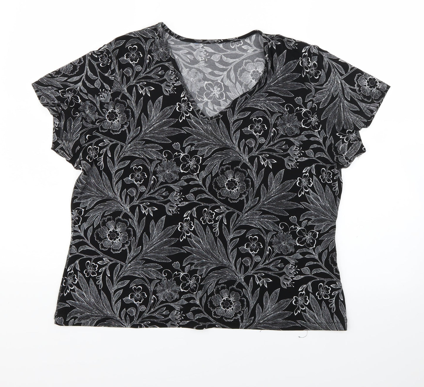 happit Womens Black Fair Isle  Basic Blouse Size 16