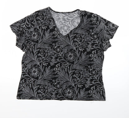 happit Womens Black Fair Isle  Basic Blouse Size 16