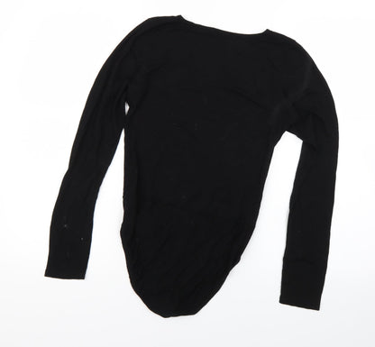 Boohoo Womens Black   Wrap T-Shirt Size 10  - Bodysuit