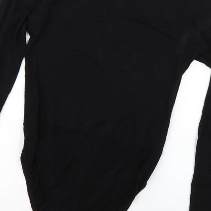 Boohoo Womens Black   Wrap T-Shirt Size 10  - Bodysuit