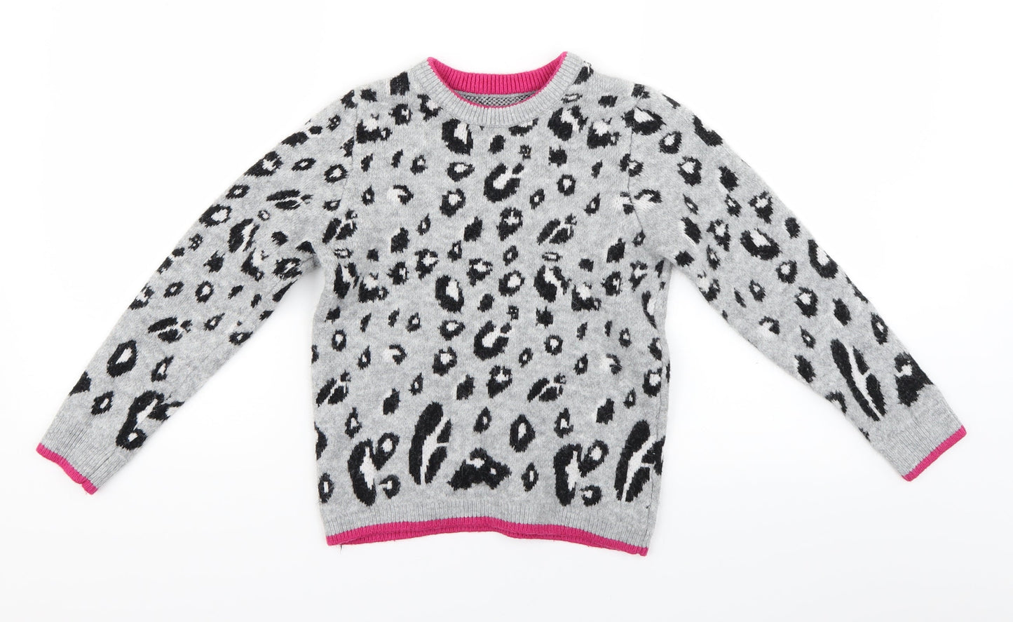 nutmg Girls Green Animal Print  Pullover Jumper Size 9-10 Years