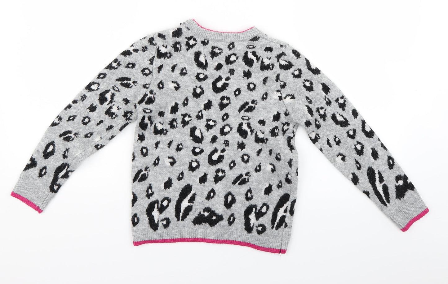 nutmg Girls Green Animal Print  Pullover Jumper Size 9-10 Years