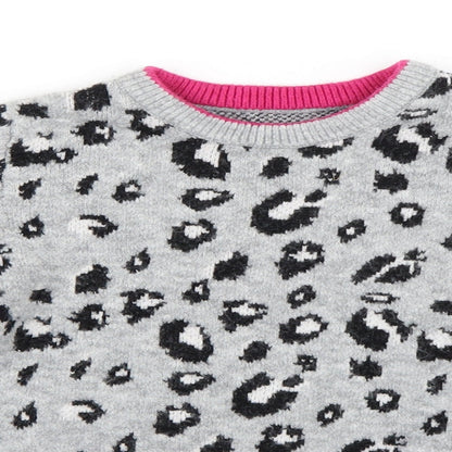nutmg Girls Green Animal Print  Pullover Jumper Size 9-10 Years