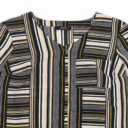 Papaya Womens Multicoloured Striped  Basic Button-Up Size 12