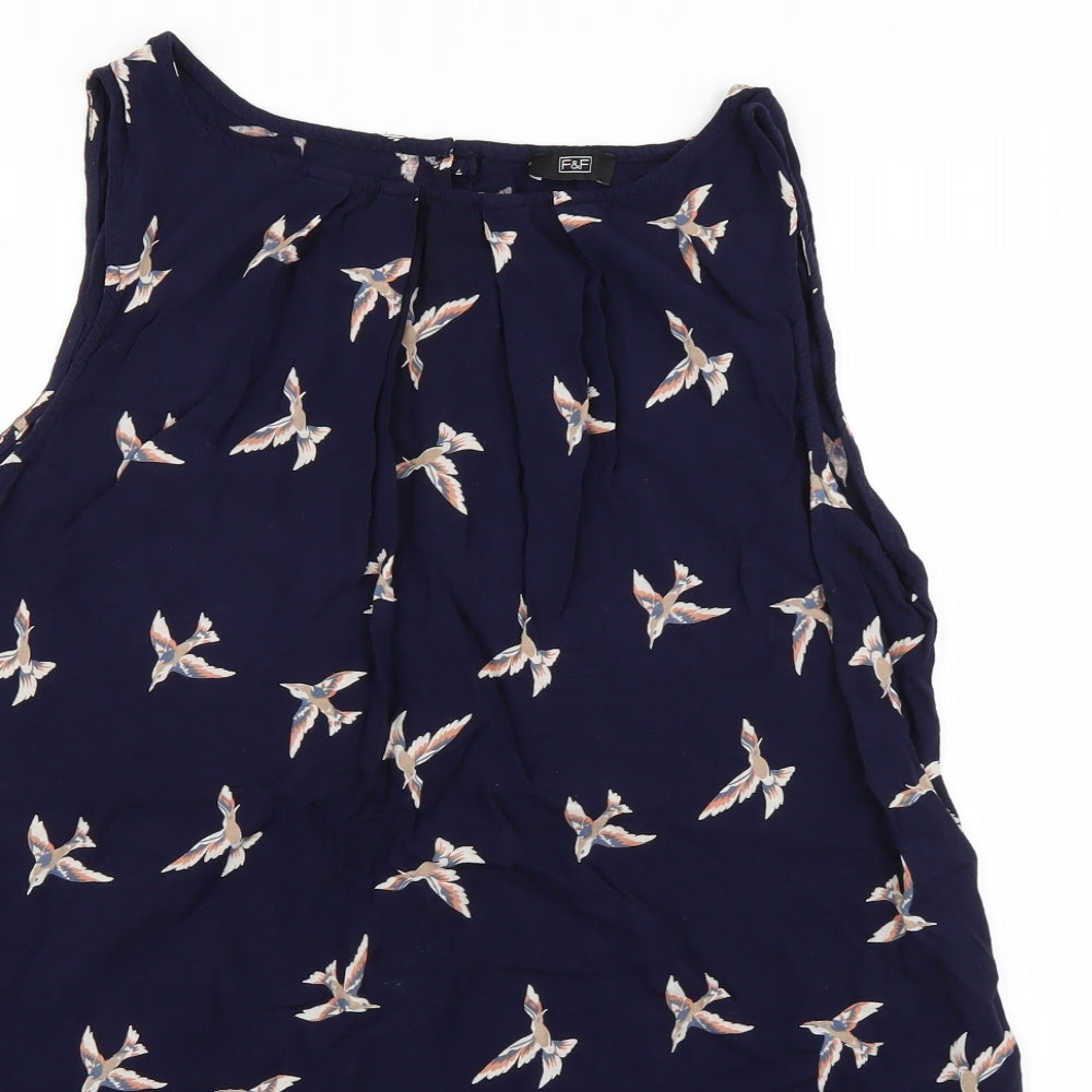 F&F Womens Blue Animal Print  Shift  Size 14