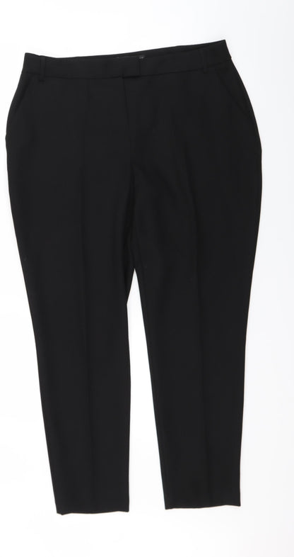 Womens UK Size 14 Dorothy Perkins Regular Fit Dress Pants Black Trousers
